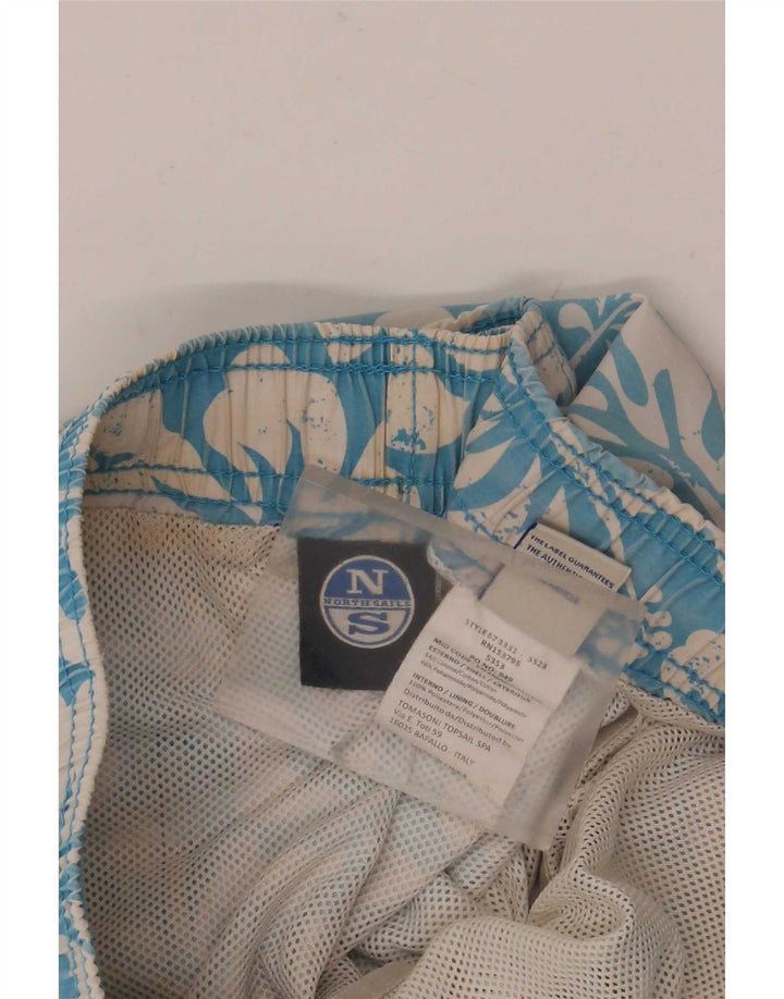 North Sails Mens Swimming Shorts Medium  Blue Floral Cotton
