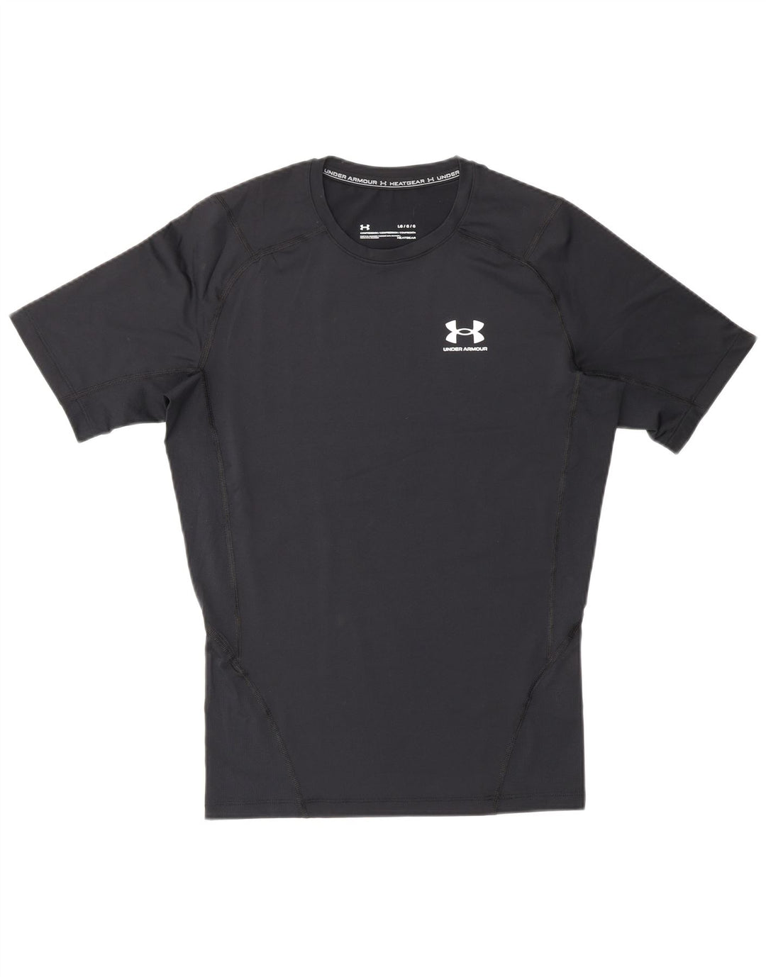 Under Armour Mens Compression T-Shirt Top Large Black Polyester Sports
