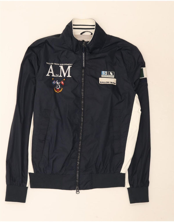 Armata Di Mare Mens Tracksuit Top Jacket IT 46 Small Navy Blue Colourblock