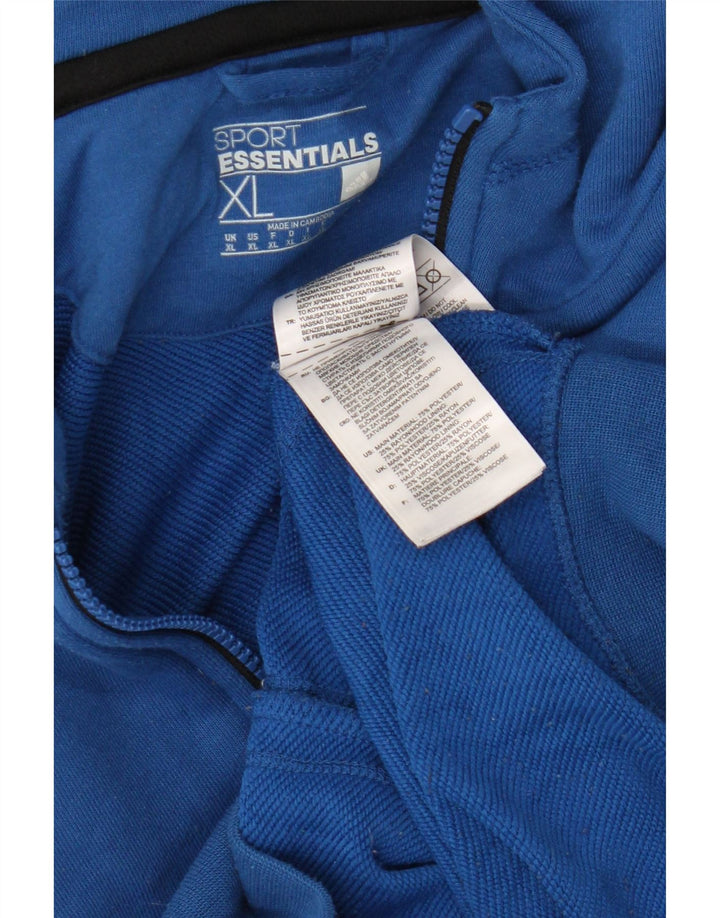 Adidas Mens Zip Hoodie Sweater XL Blue Polyester