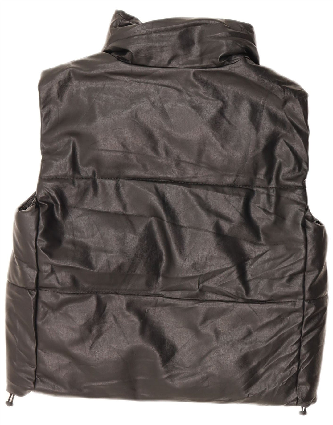 ZARA Womens Padded Gilet UK 14 Medium Black Polyurethane Modern