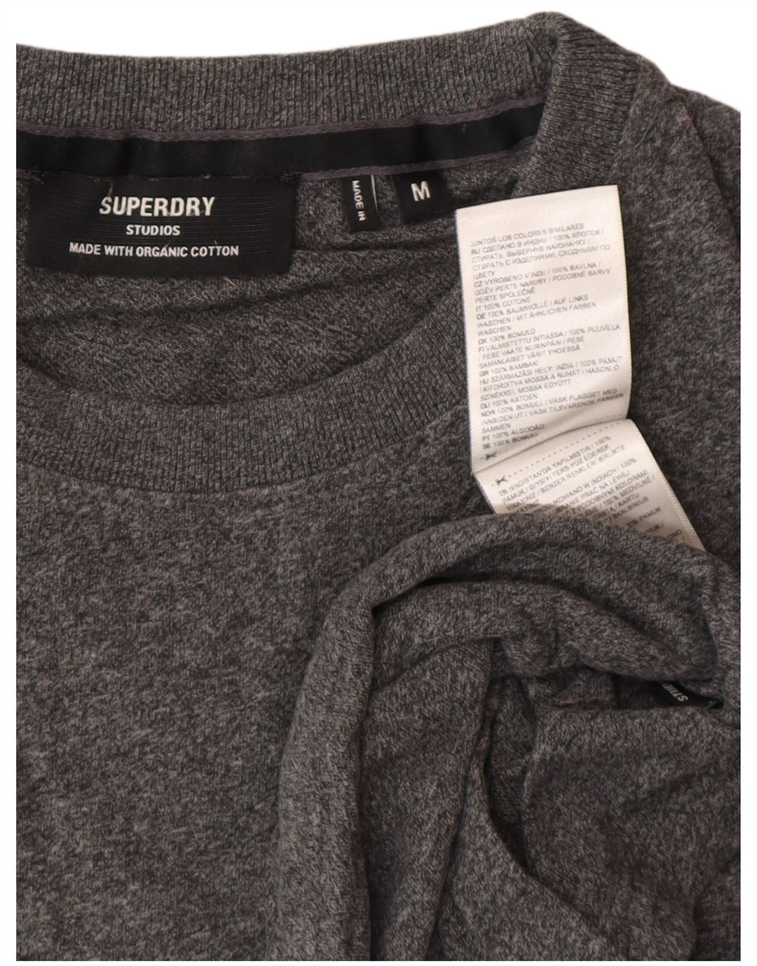 Superdry Mens T-Shirt Top Medium Grey Cotton