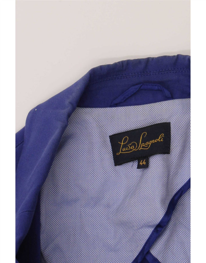 Luisa Spagnoli Womens 2 Button Blazer Jacket IT 44 Medium Blue