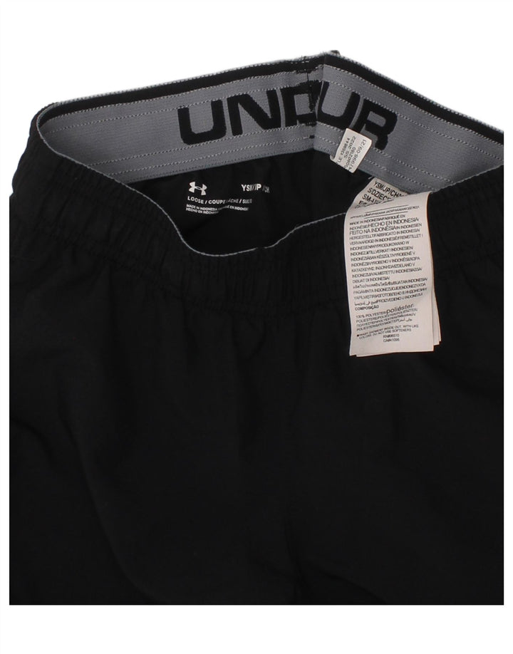 UNDER ARMOUR Boys Sport Shorts 7-8 Years Small  Black Polyester Vintage Under Armour and Second-Hand Under Armour from Messina Hembry 