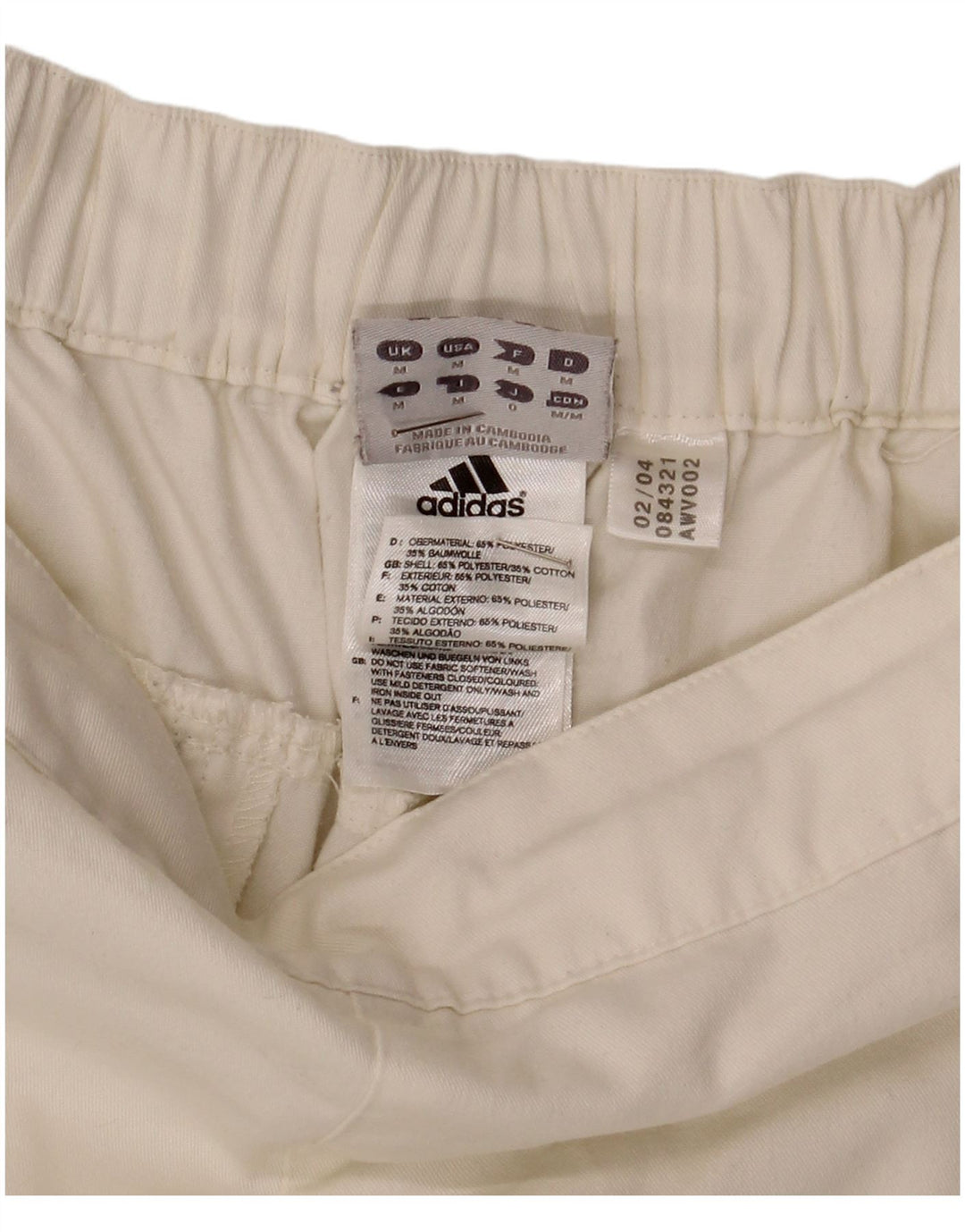 Adidas Womens Graphic Cargo Shorts Medium W34 Off White Polyester