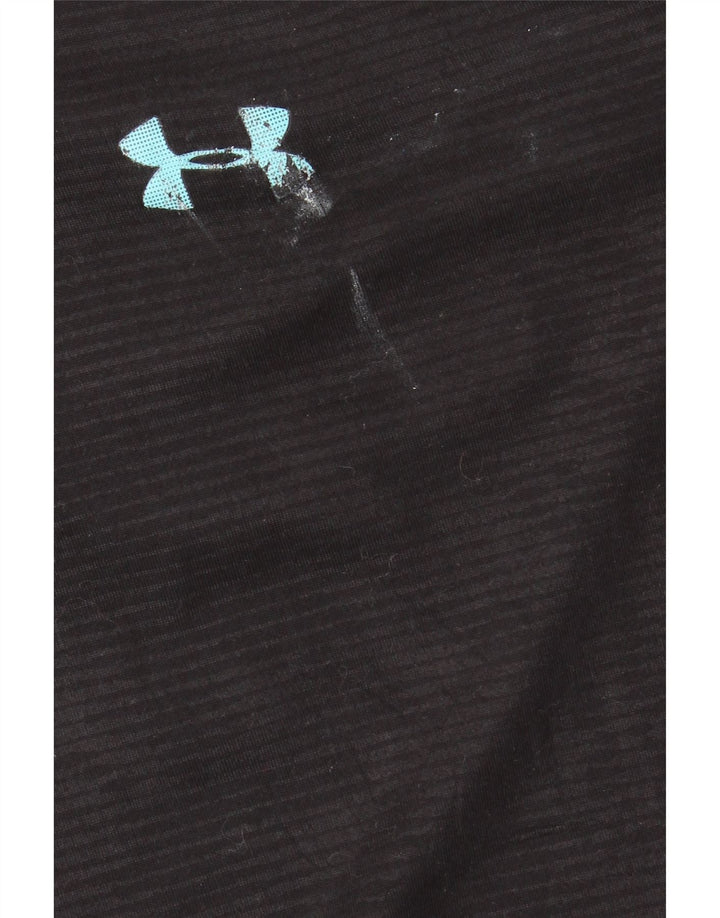 Under Armour Mens Heat Gear Zip Neck Pullover Tracksuit Top Large Black