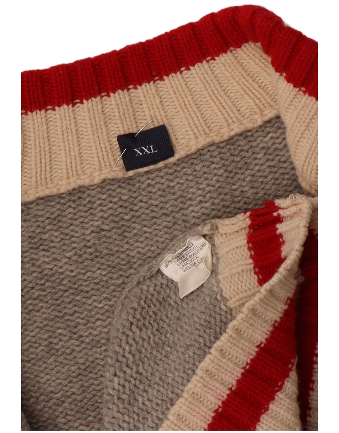 MC NEAL Mens Cardigan Sweater 2XL Grey Wool