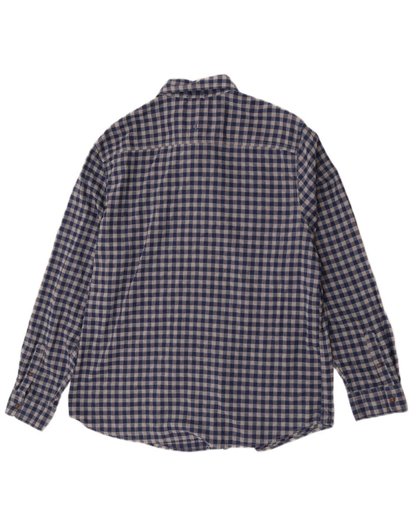 Mantaray Mens Shirt Large Navy Blue Check