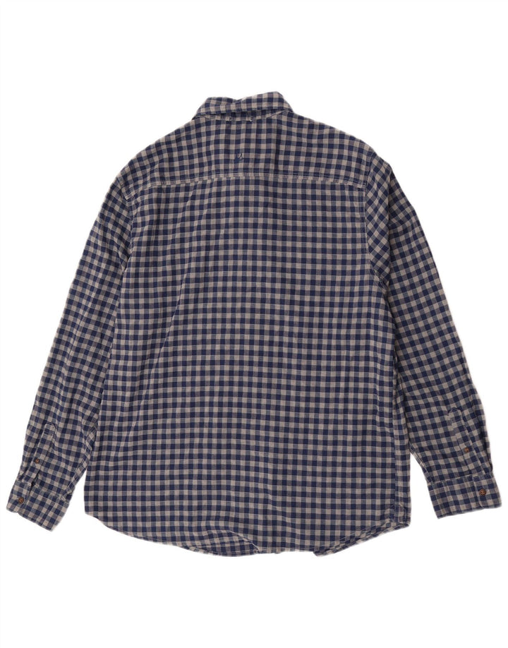 Mantaray Mens Shirt Large Navy Blue Check
