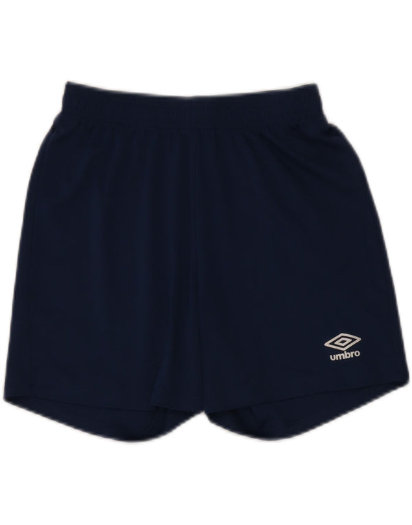 UMBRO Boys Sport Shorts 11-12 Years Large Navy Blue Polyester