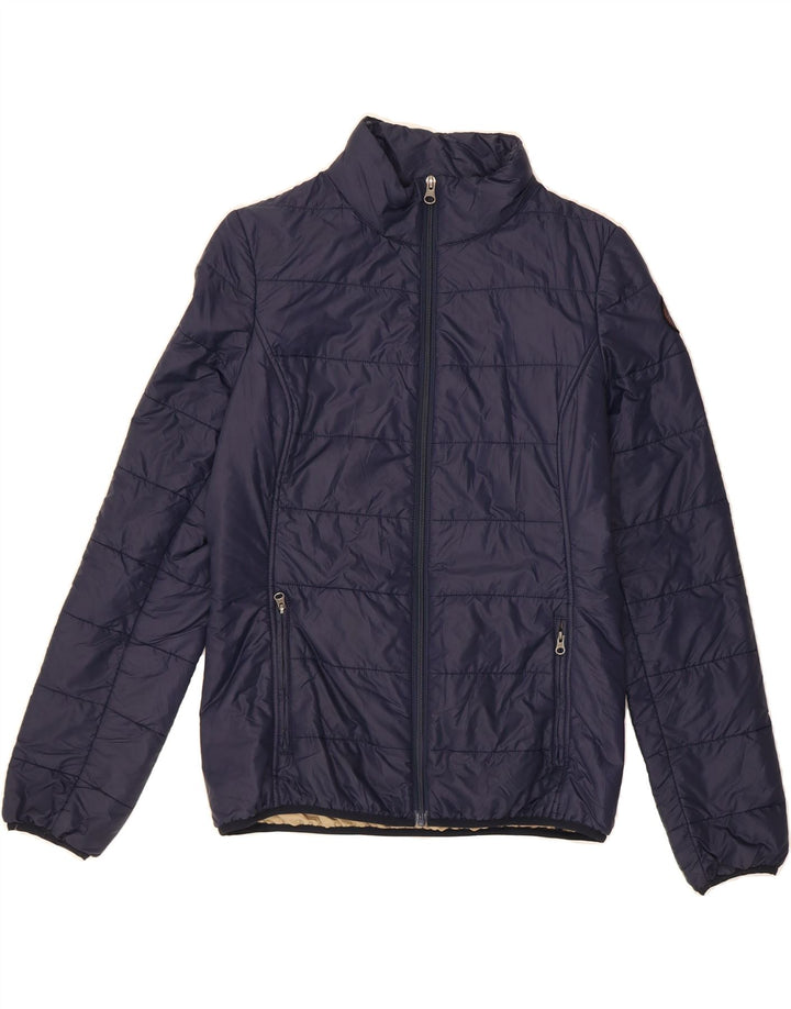 NAPAPIJRI Womens Padded Jacket UK 14 Medium Navy Blue Polyester Vintage Napapijri and Second-Hand Napapijri from Messina Hembry 