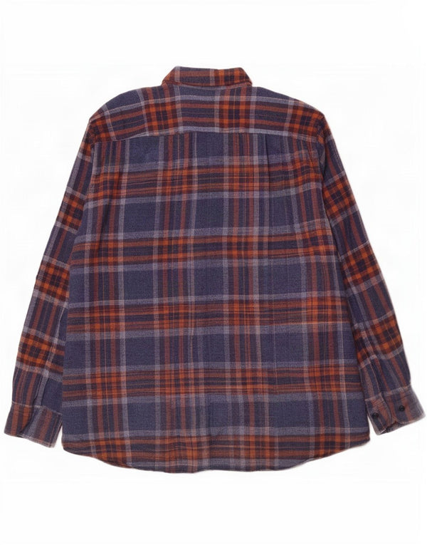 Daniel Hechter Mens Regular Fit Flannel Shirt XL Navy Blue Check Cotton