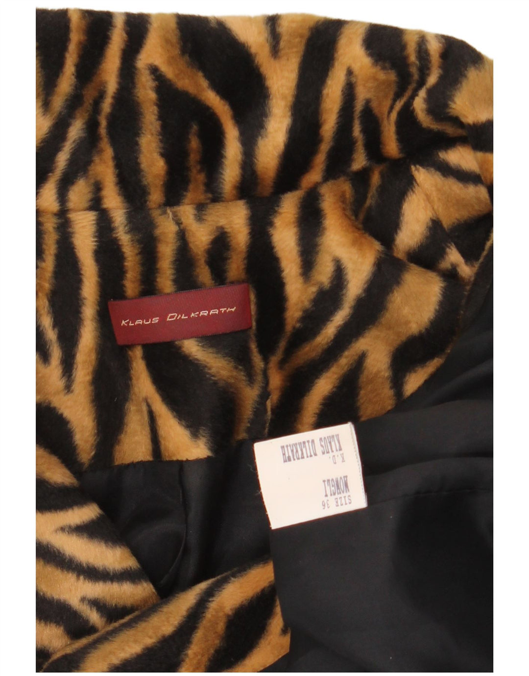 VINTAGE Womens 2 Button Blazer Jacket EU 36 Small Brown Animal Print