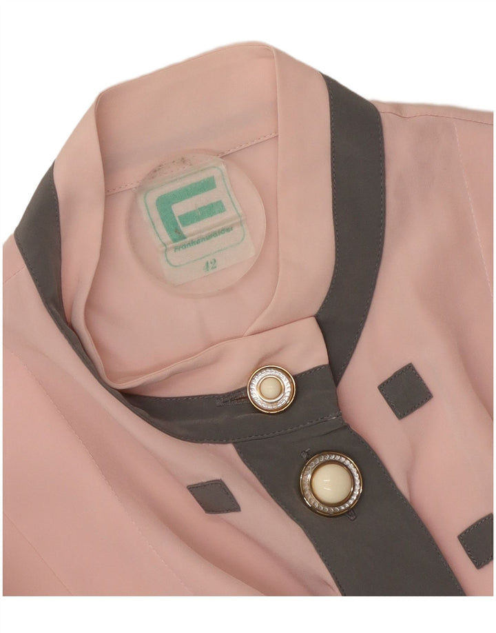 Frankenwalder Womens Shirt Blouse EU 42 Large Pink Colourblock Polyester