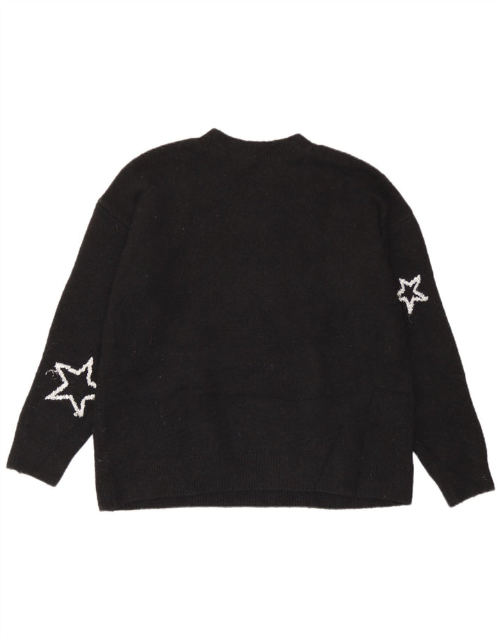 Marks & Spencer Womens Crew Neck Jumper Sweater UK 14 Medium Black
