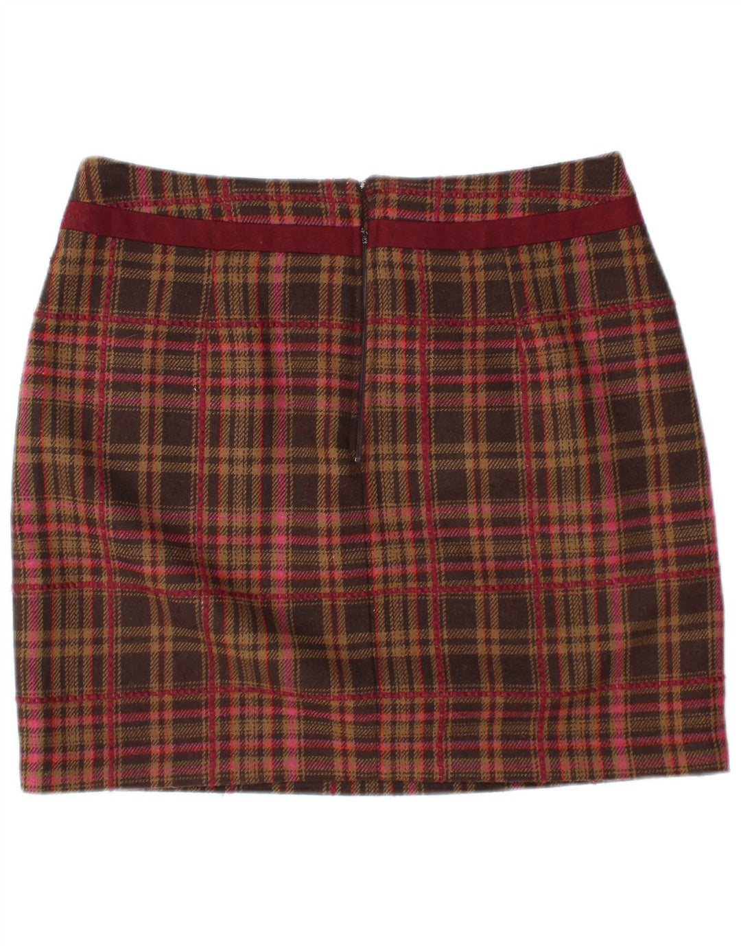 JOE BROWNS Womens Mini Skirt UK 12 Medium W32  Brown Check Acrylic