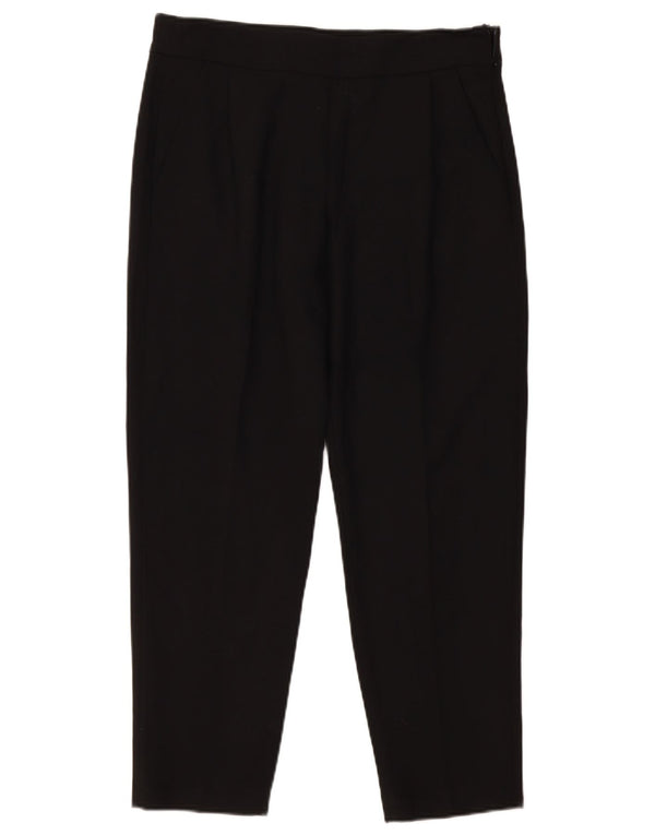 French Connection Womens Cropped Trousers UK 12 Medium W32 L26 Black
