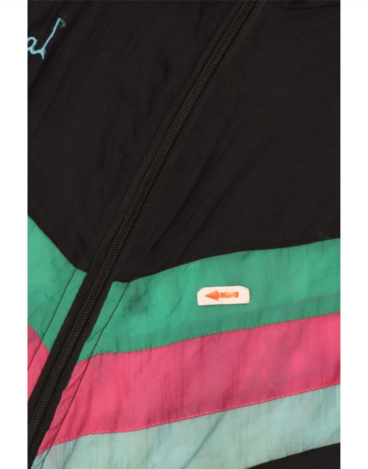 Creation Mens Tracksuit Top Jacket XL Black Colourblock Polyamide