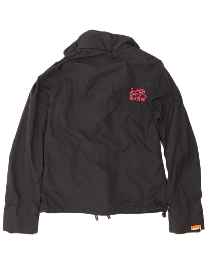 Superdry Womens Regular Fit Windbreaker Jacket UK 16 Large Black Nylon