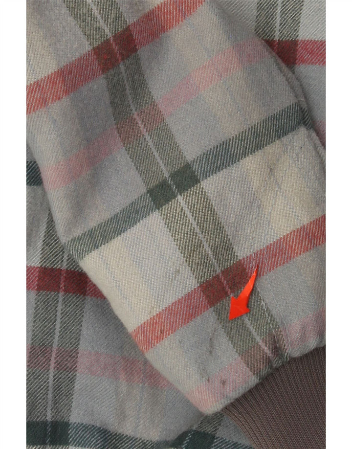 Iguana Mens Bomber Jacket UK 34 XS Grey Plaid Wool