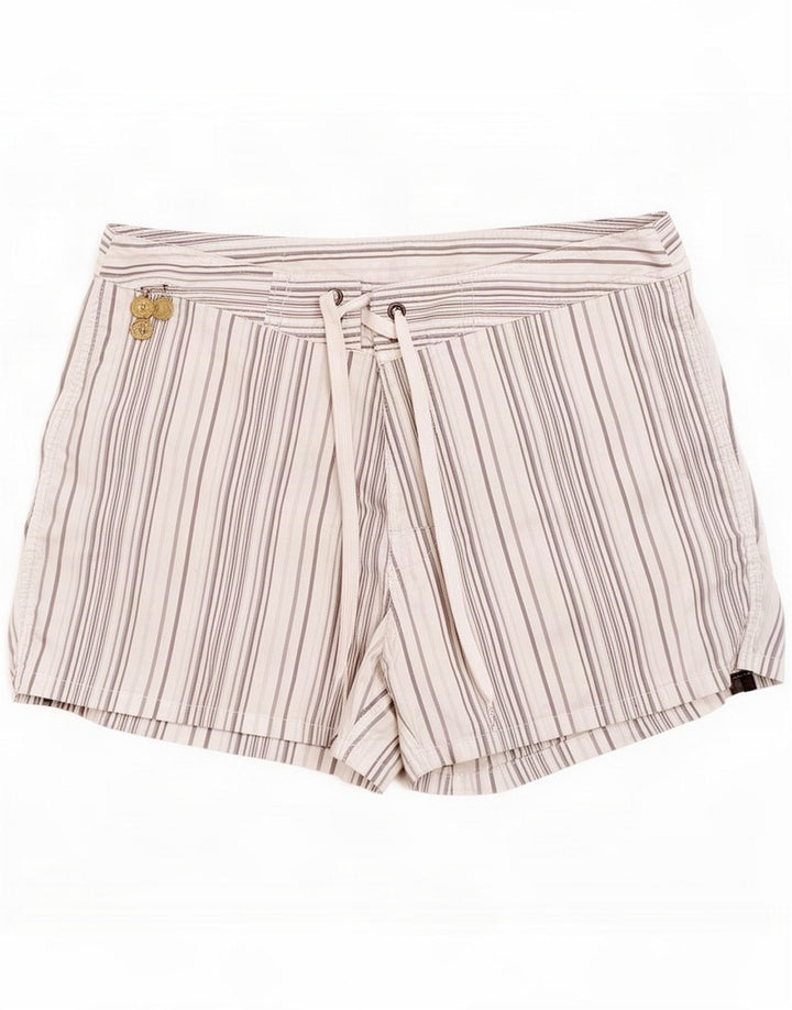 Sundek Mens Swimming Shorts Medium White Striped Polyester