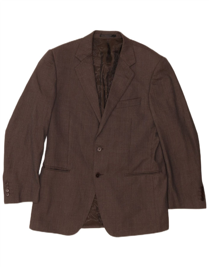 Marks & Spencer Mens 2 Button Blazer Jacket UK 40 Medium Brown Flecked Wool