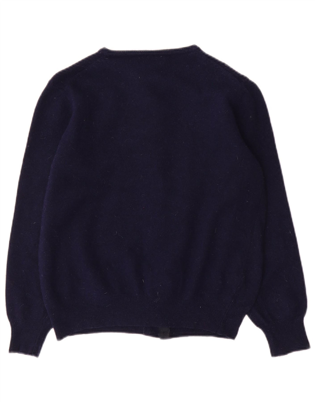 BENETTON Girls Cardigan Sweater 15-16 Years Small Navy Blue Wool