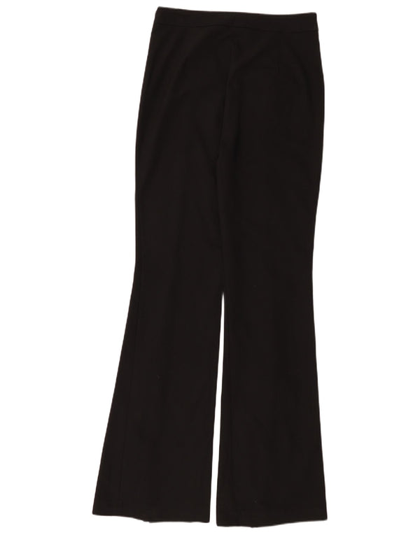Zara Womens High Waist Flare Casual Trousers Medium W28 L33 Black Cotton