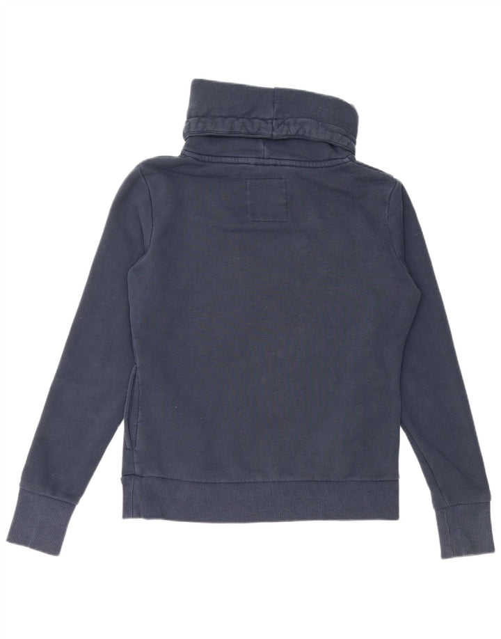 SUPERDRY Womens Oversized Graphic Sweatshirt Jumper UK 10 Small Navy Blue