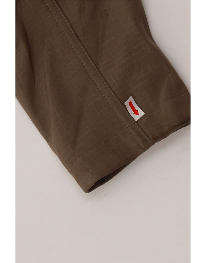 EDDIE BAUER Womens Hooded Windbreaker Coat UK 16 Large Beige Polyester