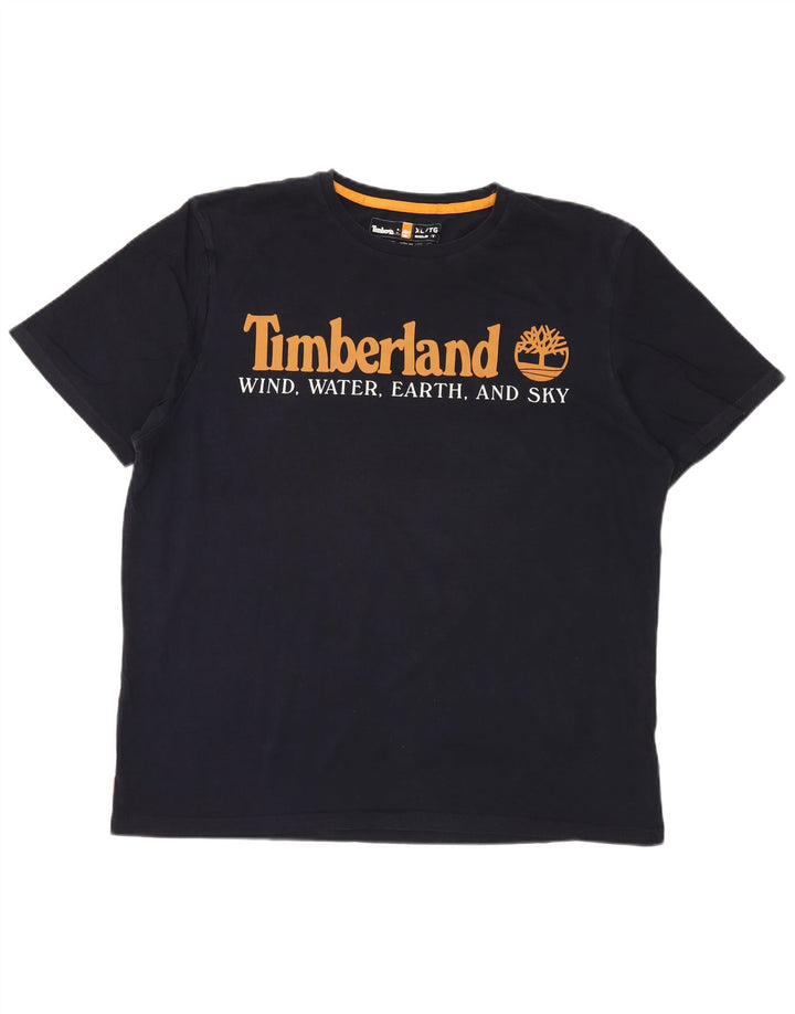 TIMBERLAND Mens Regular Fit Graphic T-Shirt Top XL Navy Blue