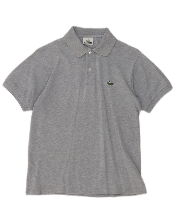 LACOSTE Mens Polo Shirt Size 2 XS Grey Flecked Cotton