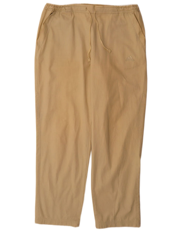 Adidas Mens Straight Chino Trousers W40 L32 Beige Cotton