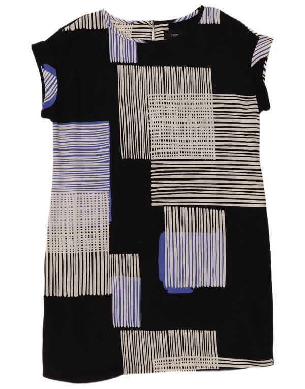 Next Womens Shift Dress UK 14 Large Black Geometric Polyester