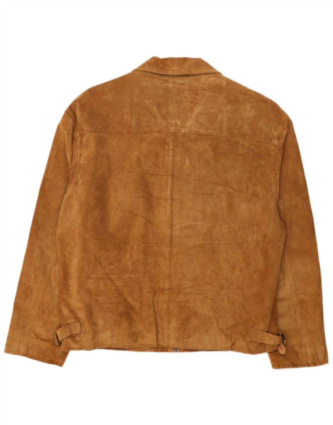 Vintage Mens Suede Jacket IT 50 Large Beige Leather