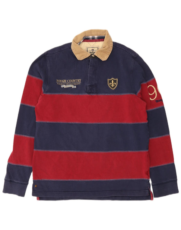 Toggi Mens Graphic Long Sleeve Rugby Polo Shirt Small Navy Blue Striped