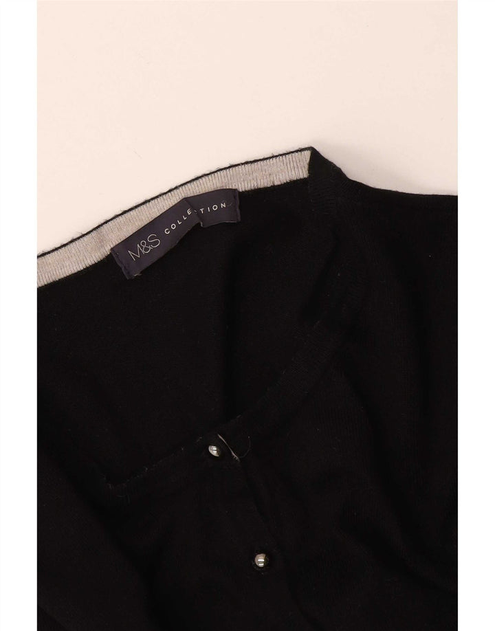 Marks & Spencer Womens Cardigan Sweater UK 10 Small Black