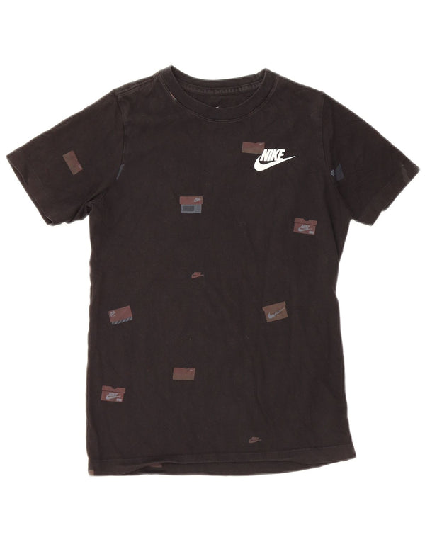 NIKE Boys Graphic T-Shirt Top 10-11 Years Medium Black Cotton