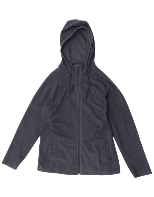 The North Face Womens Fleece Zip Hoodie Sweater UK 16 Large Navy Blue