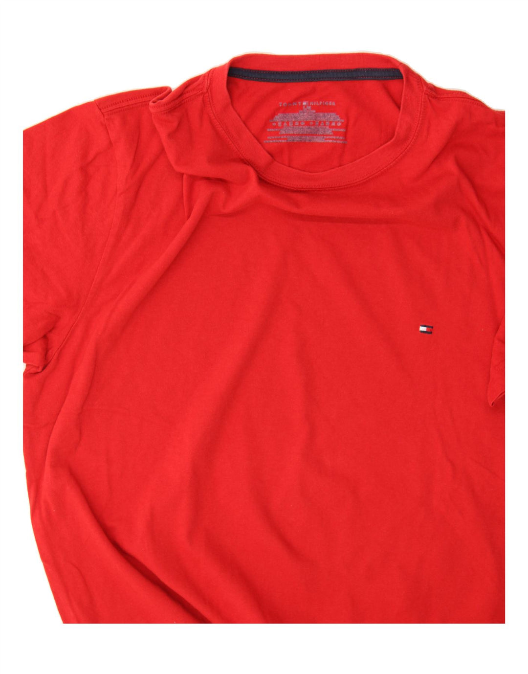 TOMMY HILFIGER Mens T-Shirt Top Large Red Vintage Tommy Hilfiger and Second-Hand Tommy Hilfiger from Messina Hembry 
