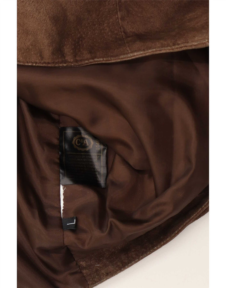 C&A Mens Suede Waistcoat Large Brown Leather