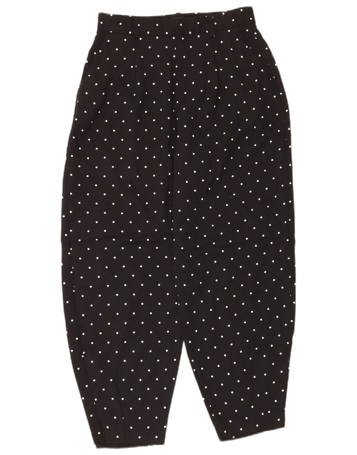 Zara Womens Harem Trousers Small W26 L26 Black Polka Dot