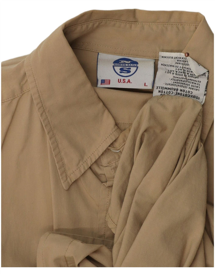 North Sails Mens Shirt Large Beige Cotton