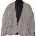 Zara Mens 1 Button Blazer Jacket UK 36 Small Grey Polyester
