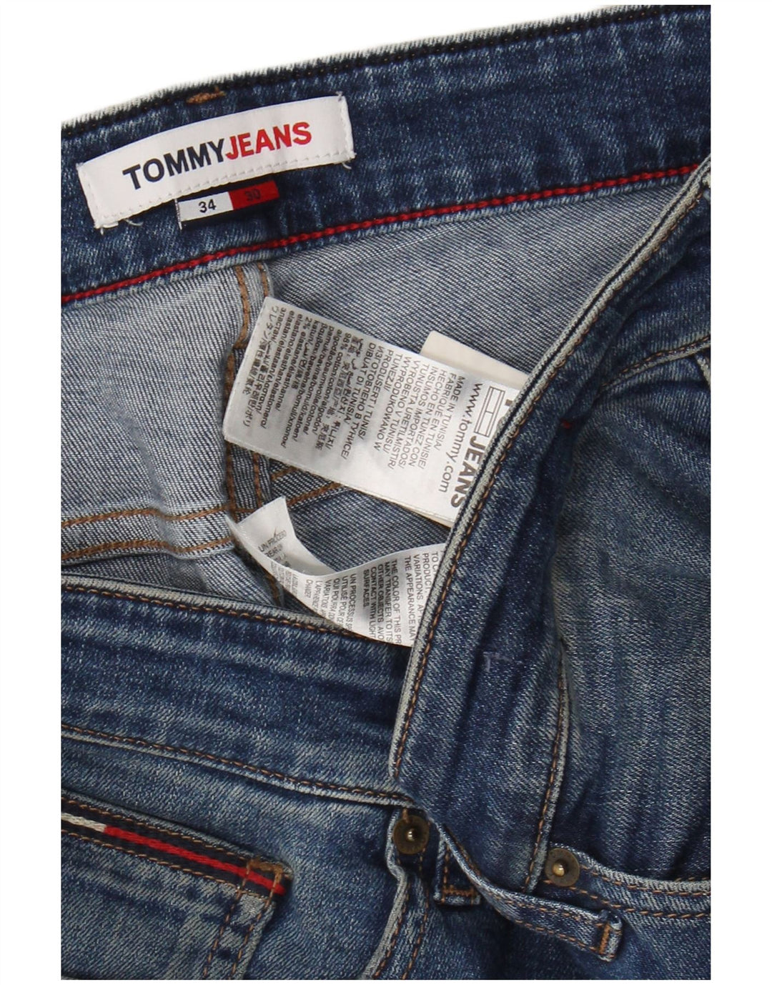 TOMMY HILFIGER Mens Slim Jeans W34 L27 Blue Cotton