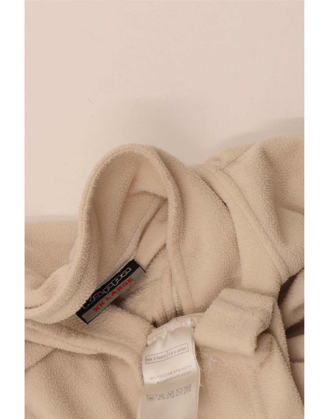 Kappa Mens Zip Neck Fleece Jumper 2XL Beige Polyester