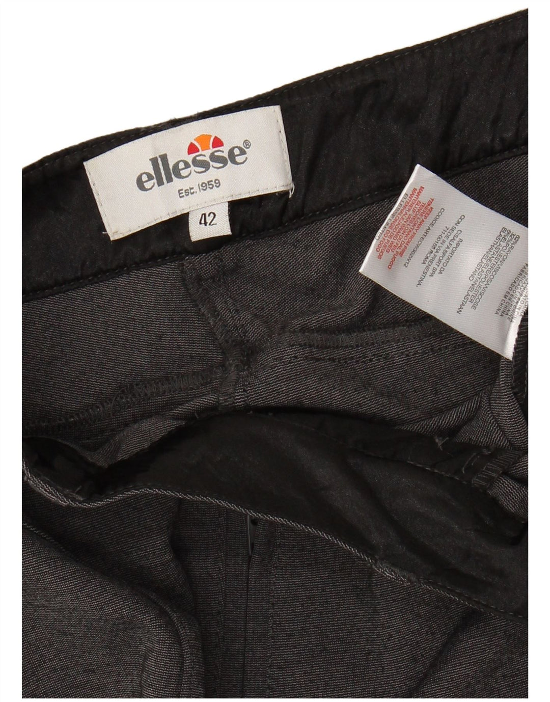 ELLESSE Womens Slim Chino Trousers IT 42 Medium W28 L27 Grey Rayon