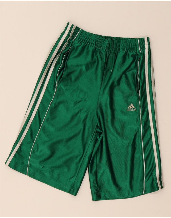 Adidas Boys Sport Shorts 10-11 Years Medium Green Polyester