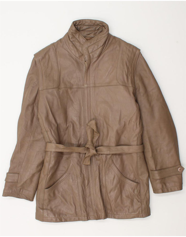 Vintage Mens Leather Jacket IT 46 Small Brown