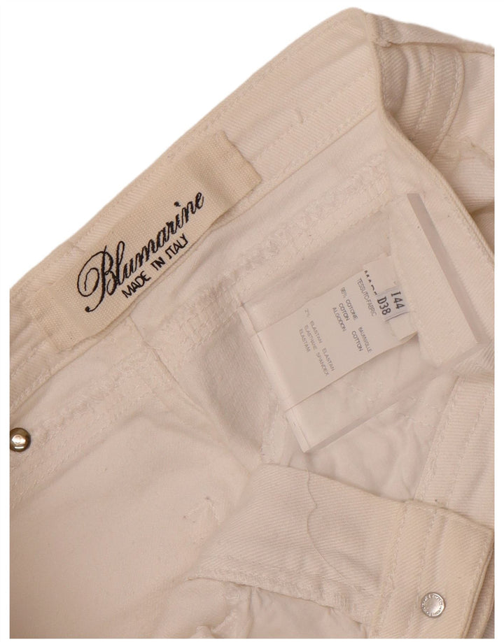 Blumarine Womens Slim Jeans IT 44 Medium W30 L33 White Cotton